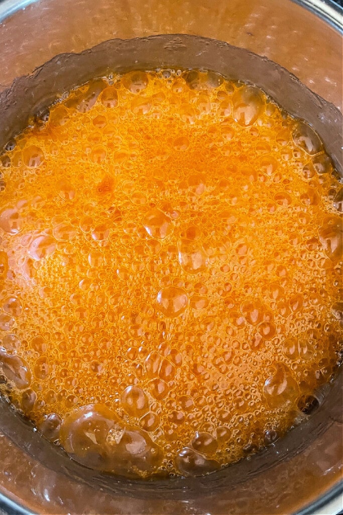 orange colored corn syrup for popcorn balls
