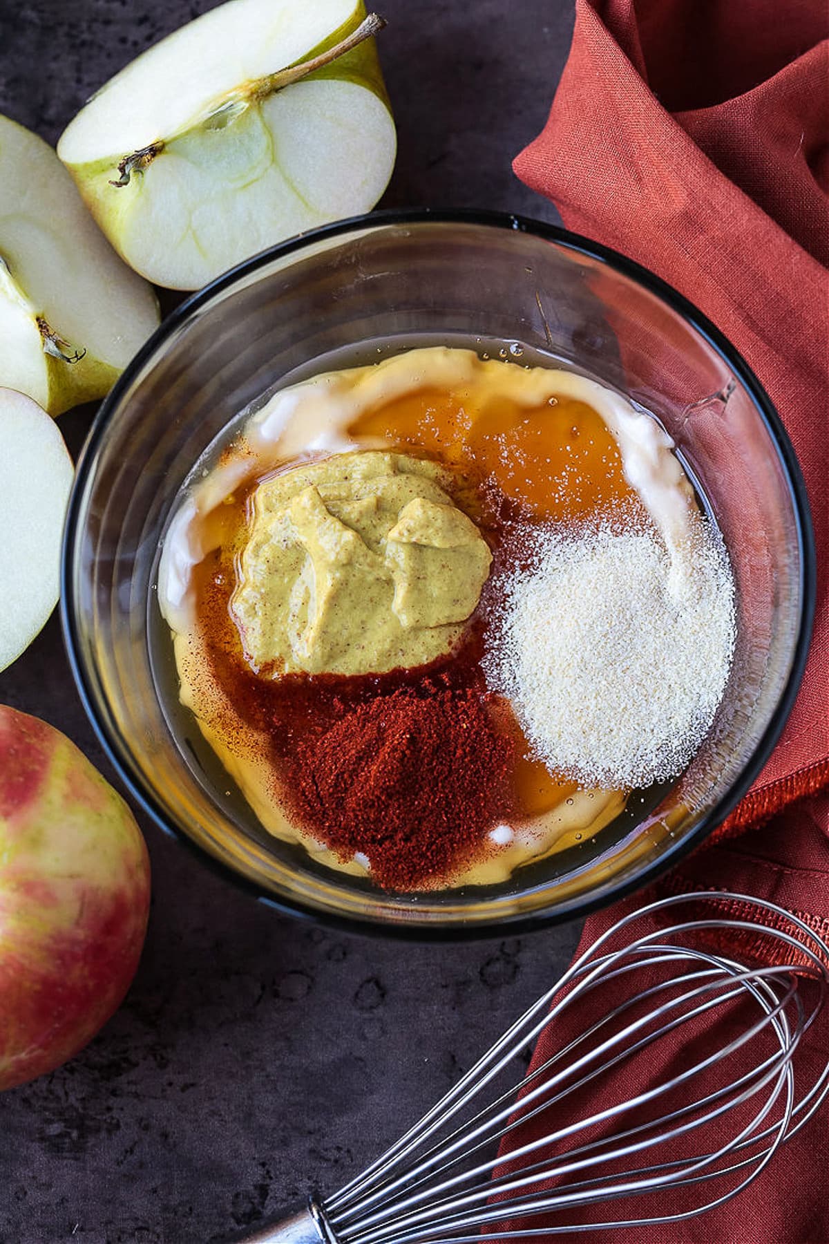 ingredients for making honey mustard sauce