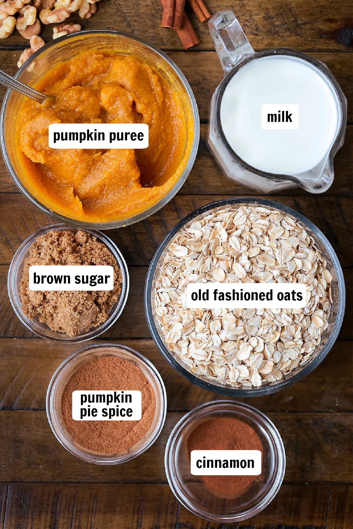 Pumpkin Oatmeal is so hearty and comforting, and only takes 10 minutes to make! A cozy, healthy breakfast with all your favorite fall flavors! ingredients for making pumpkin oatmeal