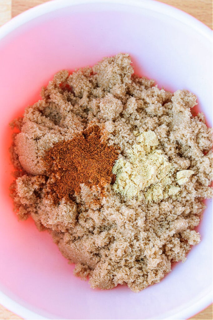 brown sugar and seasonings in bowl