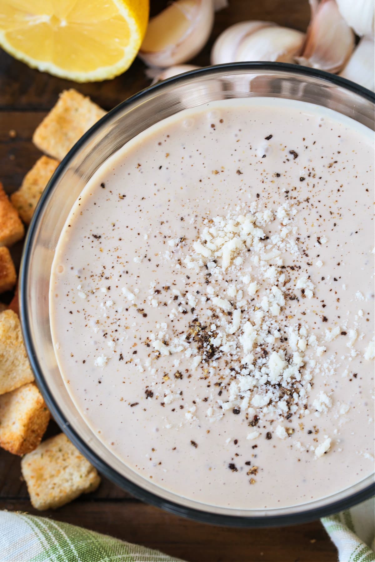 caesar salad dressing in bowl