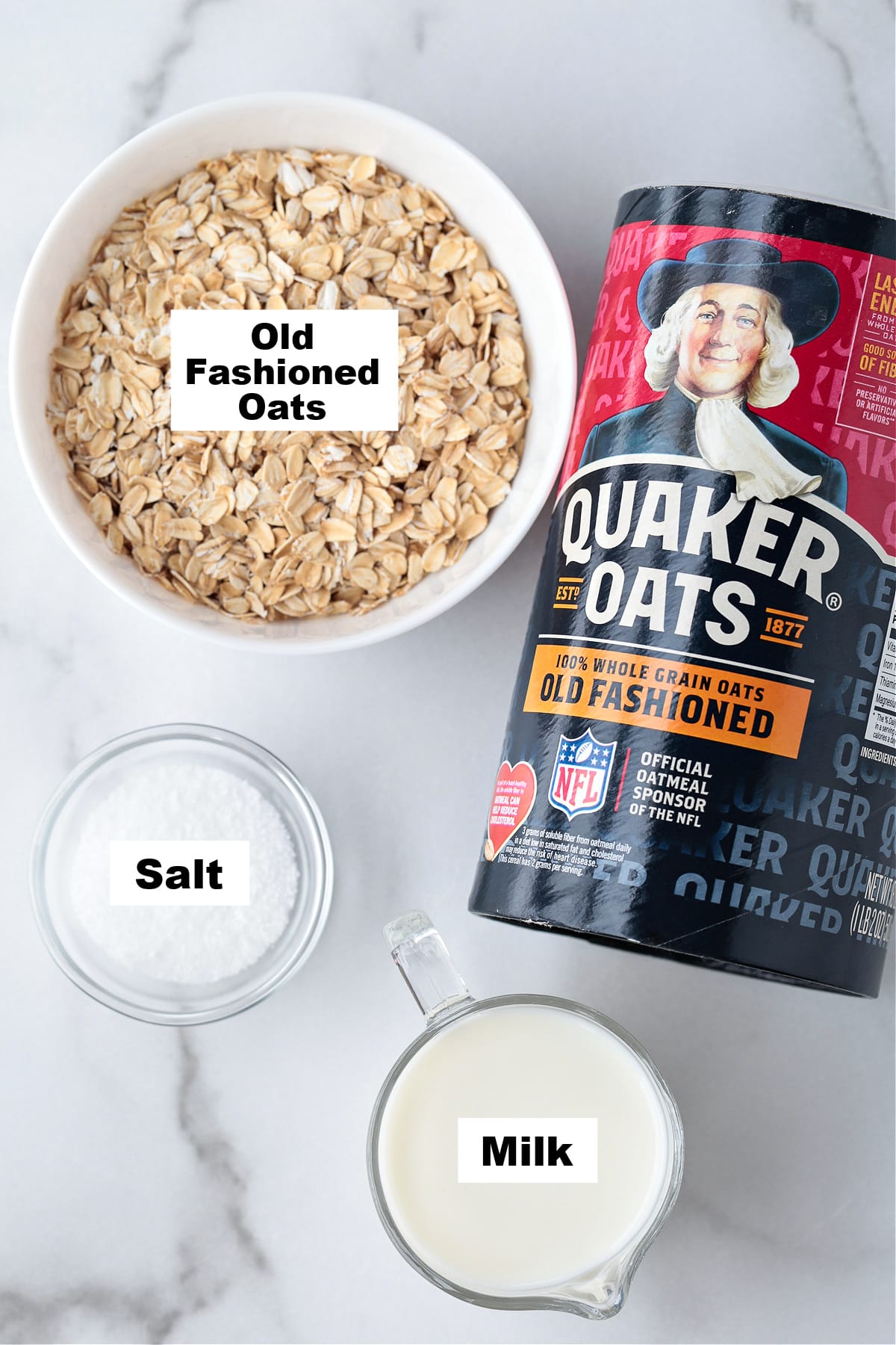 ingredients for making oatmeal in the microwave