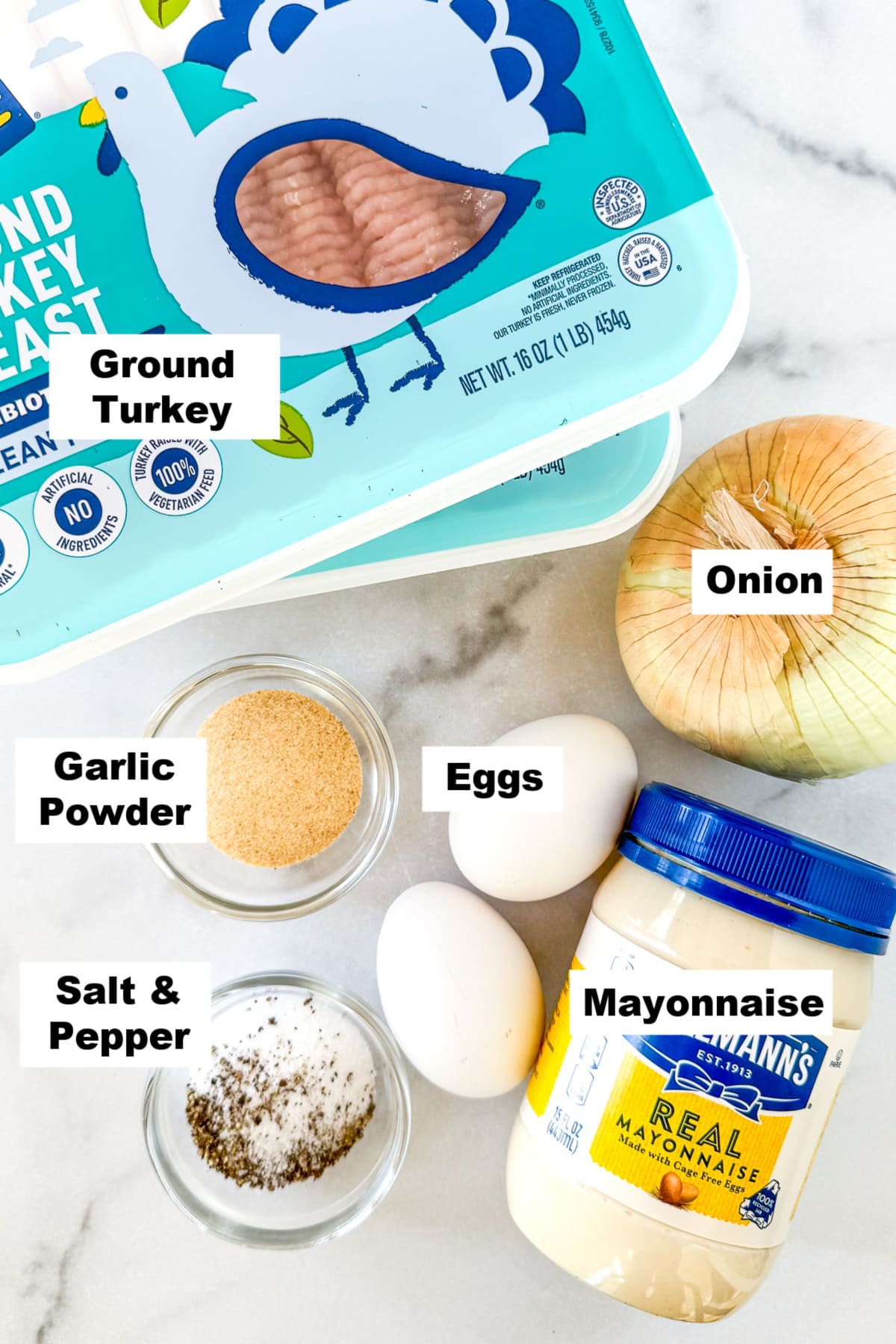 ingredients for making juicy turkey burgers