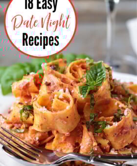 pinterest image for 18 easy date night recipes
