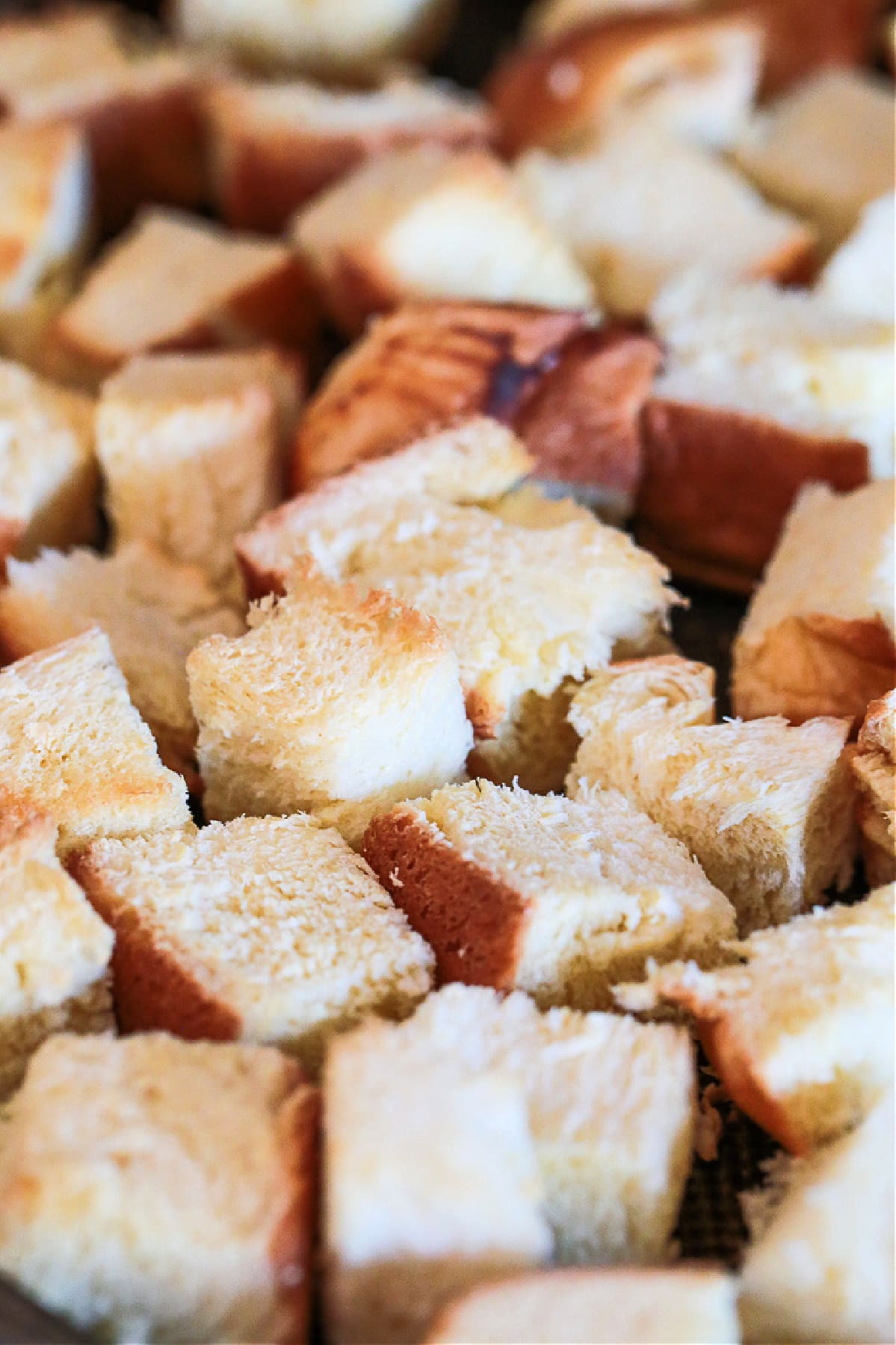 toasted brioche bread cubes