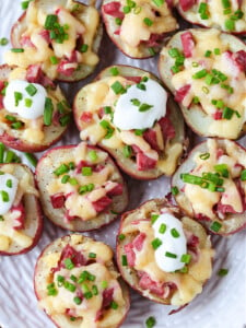 mini potatoes stuffed with corned beef and cheese