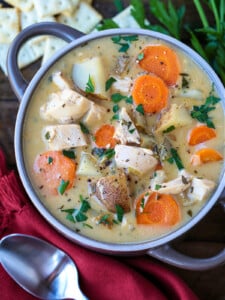 turkey stew with vegetables in a bowl