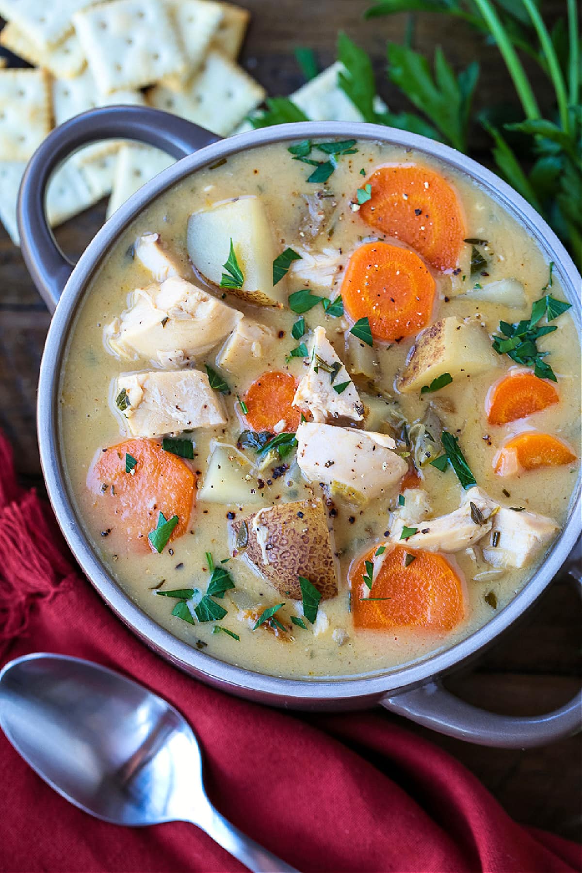 turkey stew with vegetables in a bowl