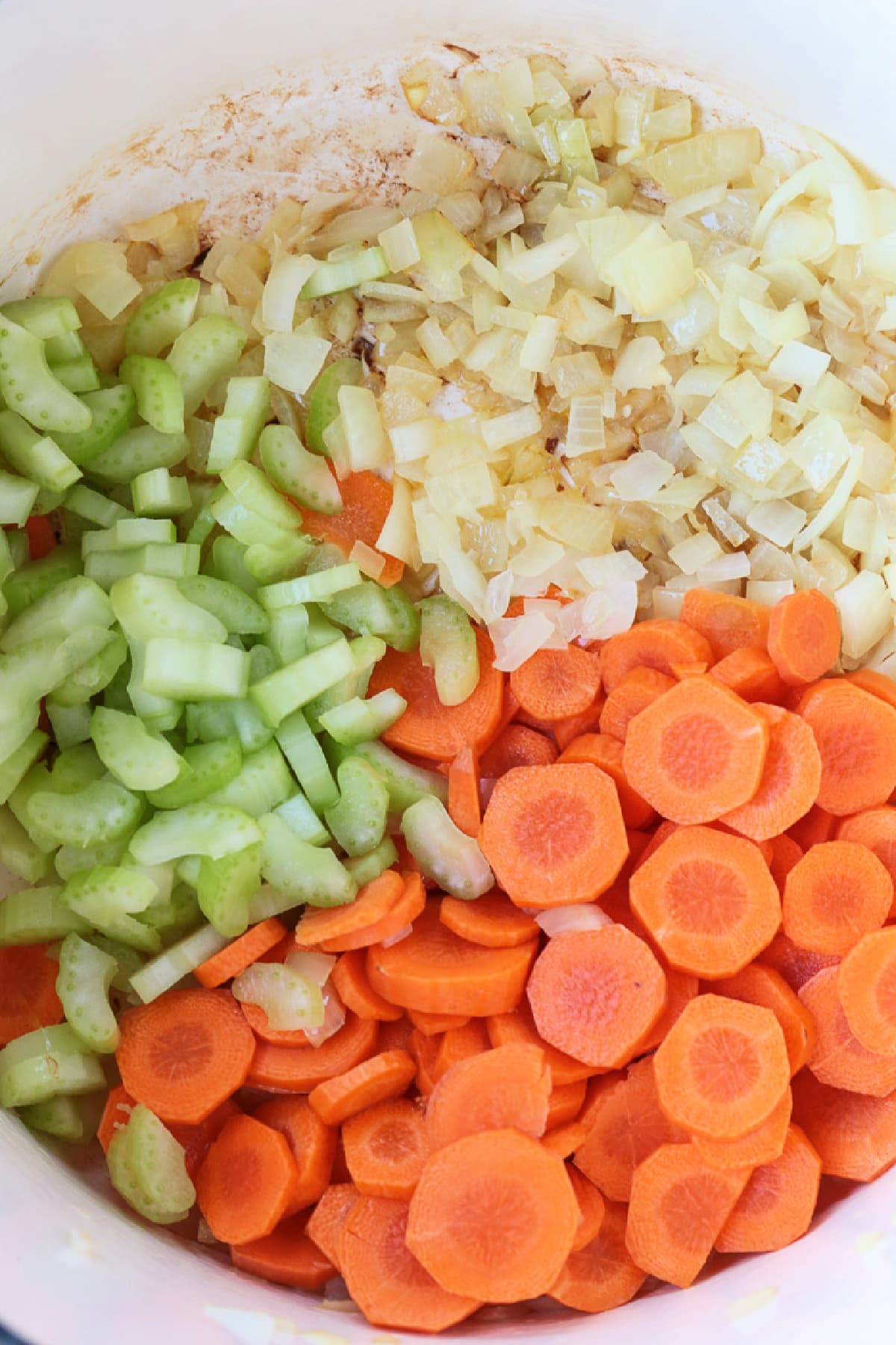 vegetables in a pot to make stew