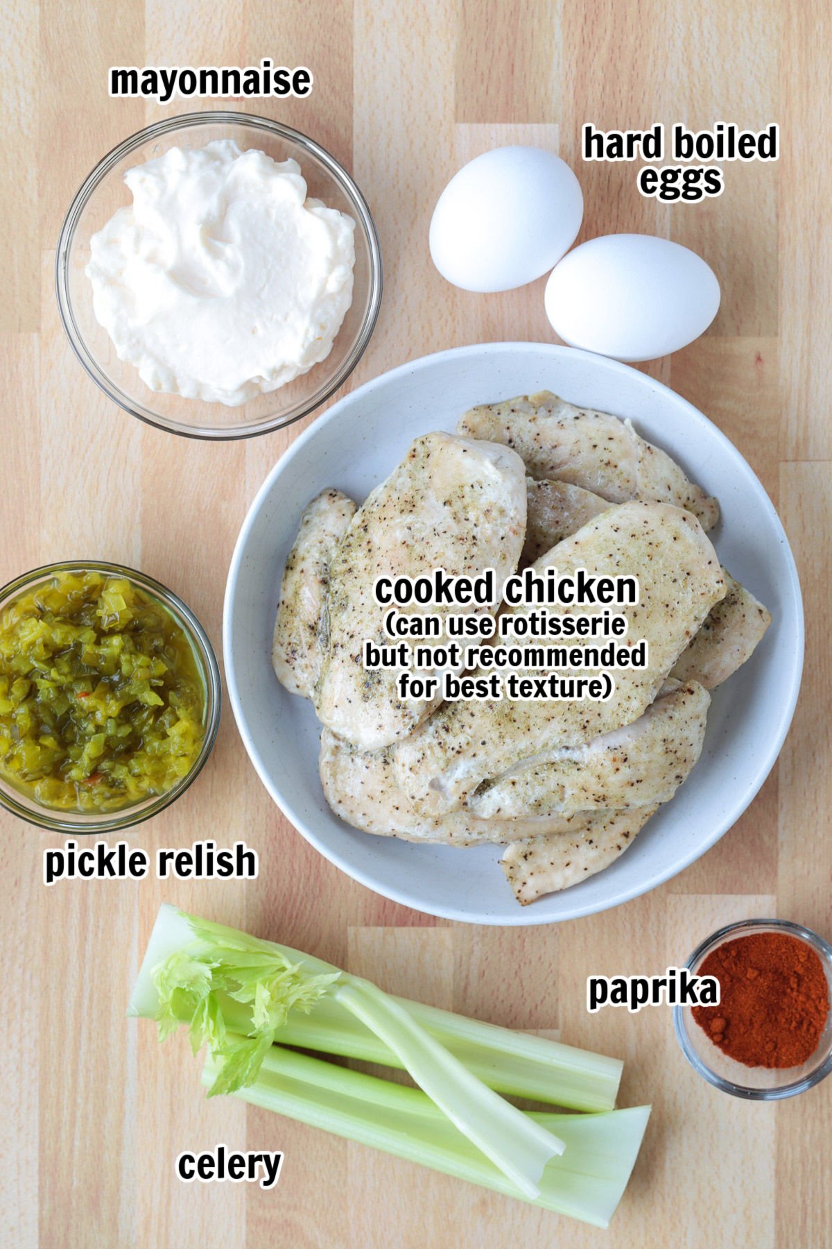 ingredients for making chicken salad recipe