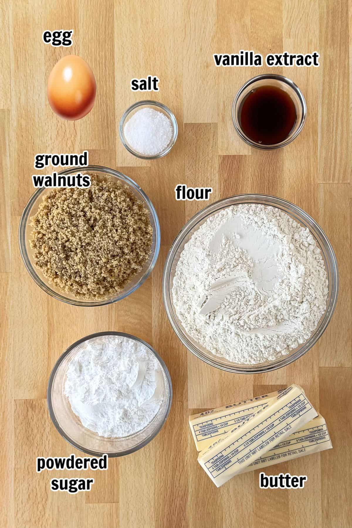 ingredients for making italian wedding cookies