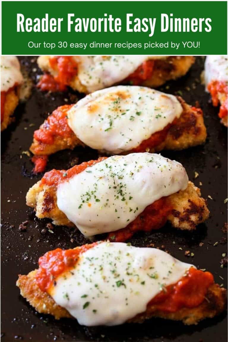 chicken tenderloins with mozzarella cheese and text overlay for easy dinners