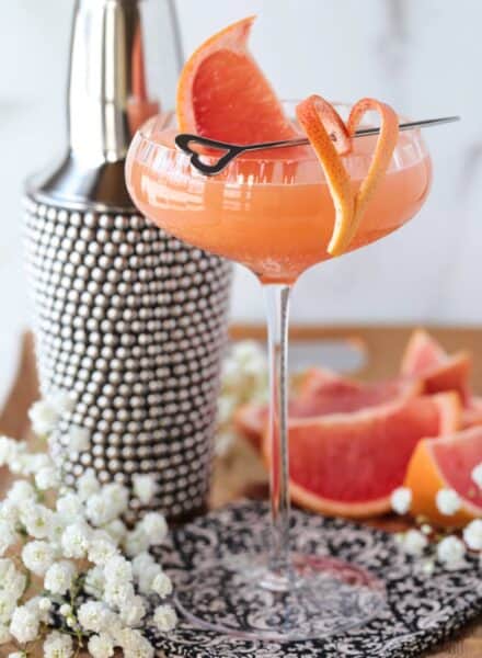 french blonde cocktail with shaker in background