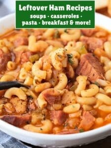 pasta fagioli in a bowl with spoon