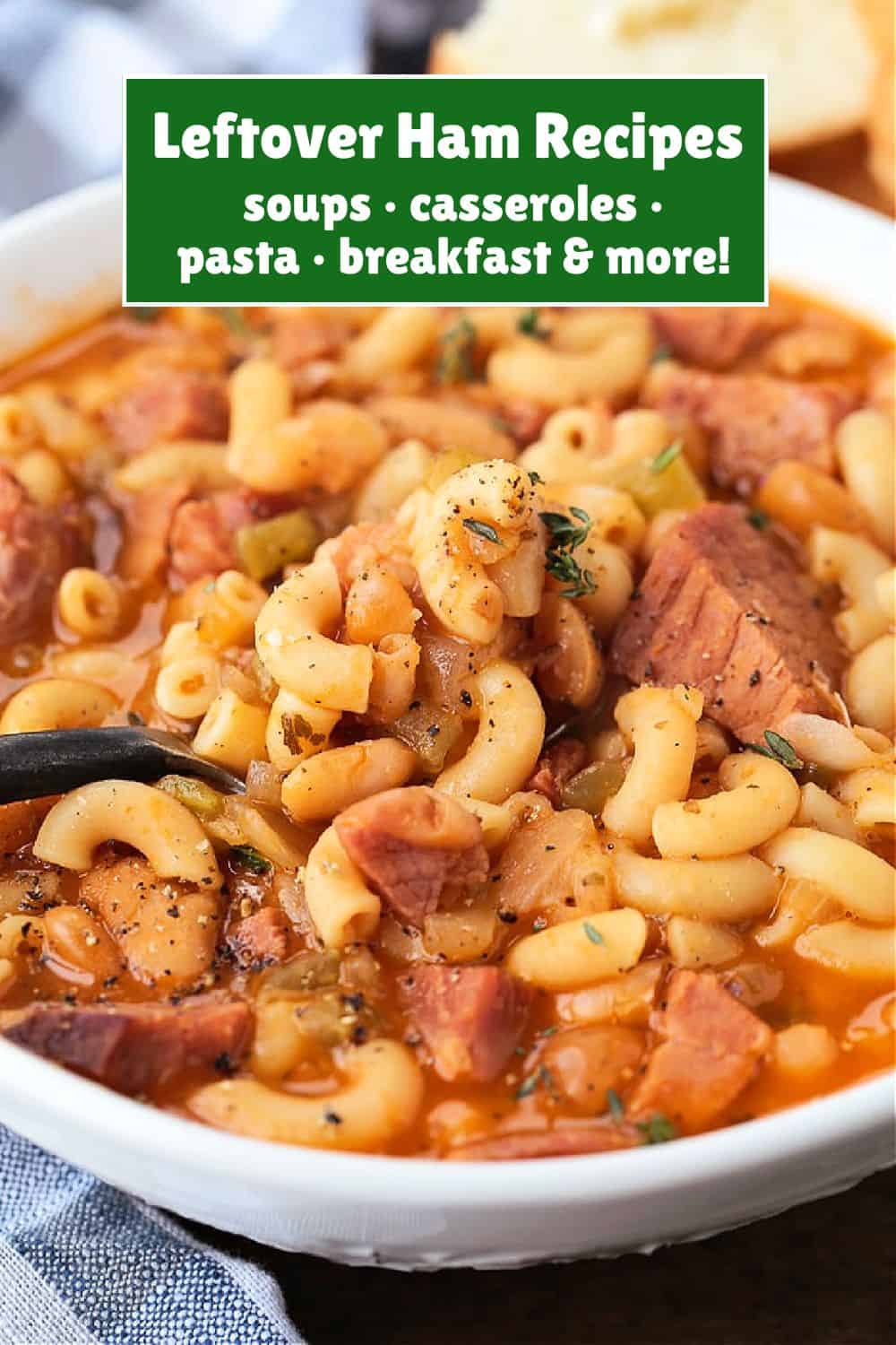 pasta fagioli in a bowl with spoon