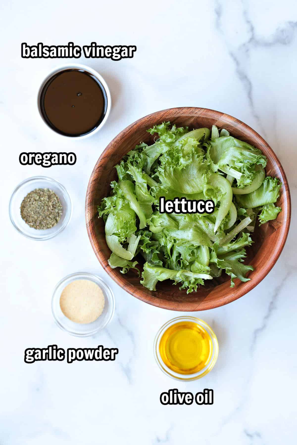 ingredients for making a dressed salad