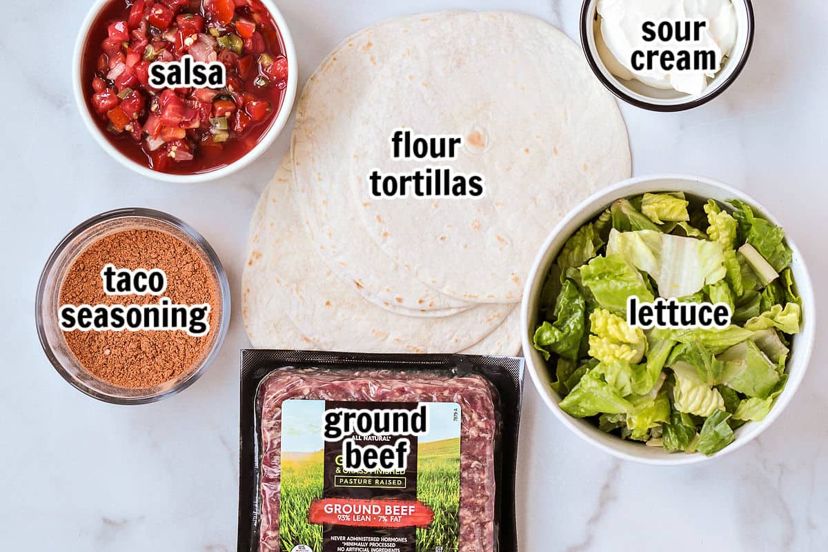 Smash Tacos are the key to fun dinners that everyone loves. Seasoned ground beef cooked on a crispy tortilla with your favorite toppings! ingredients for making smash tacos