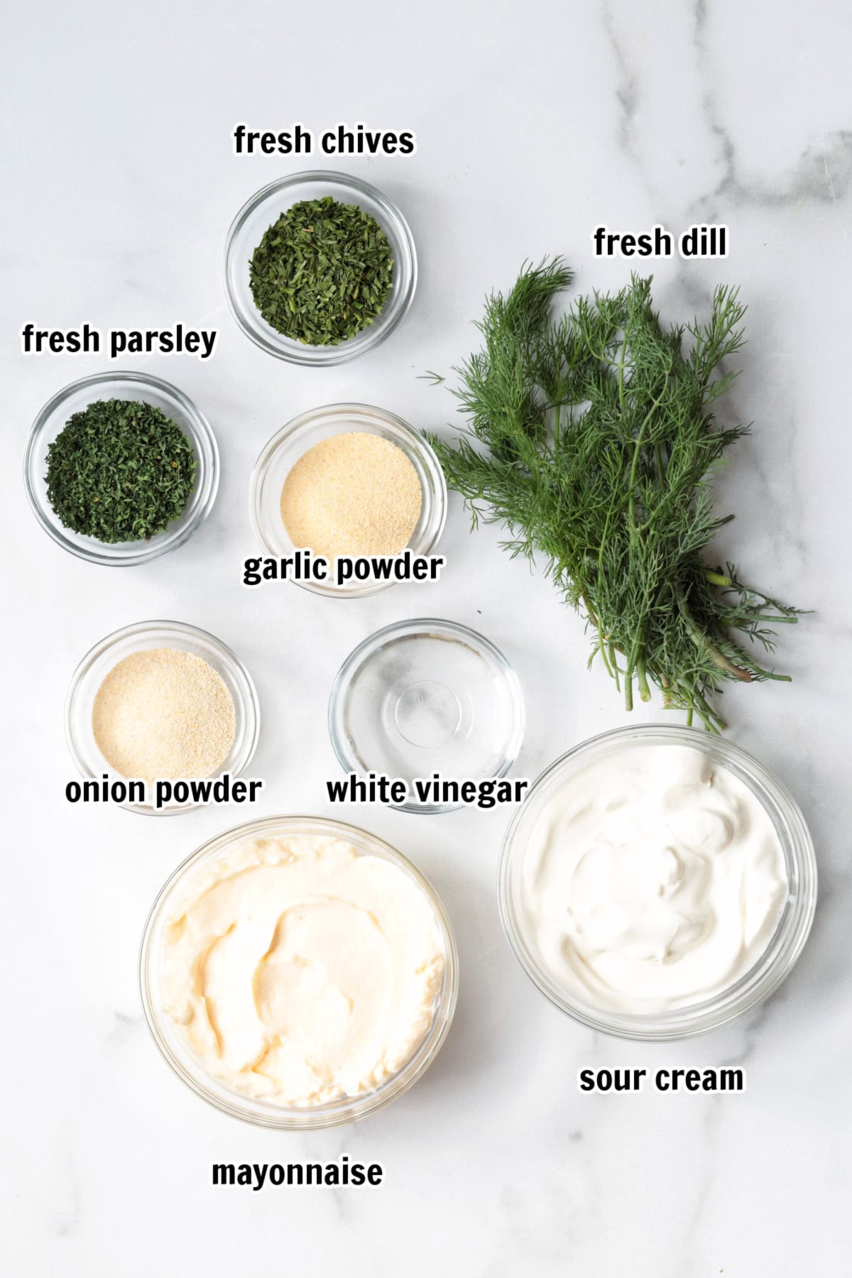 One taste of our Homemade Ranch Dip and you won't go back to store bought! Just five minutes to make – it's fresh and herby and so addicting. ingredients for making homemade ranch dip