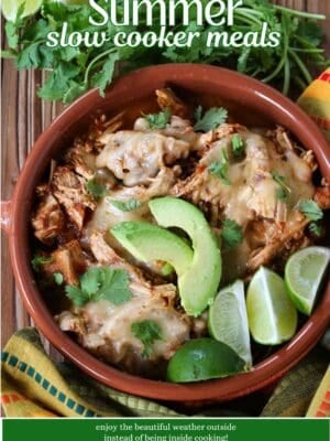 image of taco chicken in bowl with text overlay