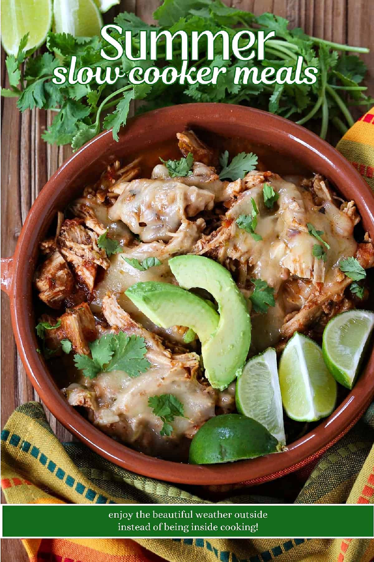 These summer slow cooker meals are a life saver for when you're enjoying the beautiful weather and don't want to be inside cooking! summer slow cooker meals with text overlay