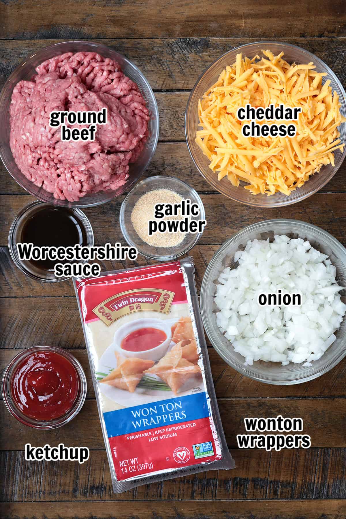 Cheeseburger Wontons are sure to become a new favorite! A beefy, cheesy filling stuffed into crispy wontons and dipped in our big mac sauce! ingredients for making cheeseburger wontons
